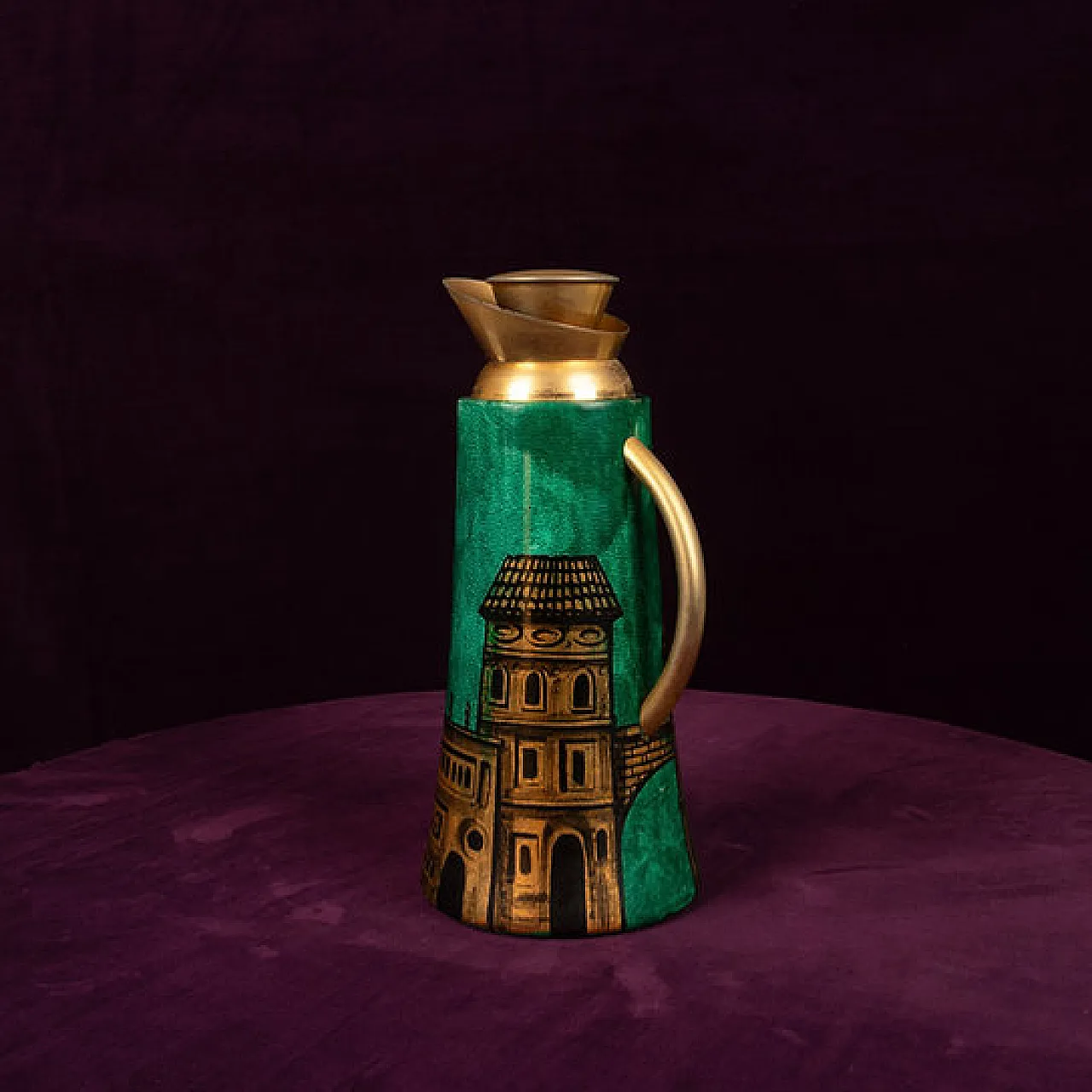 Thermos in pergamena in pelle di capra mod. 968D di Aldo Tura, anni 60 1