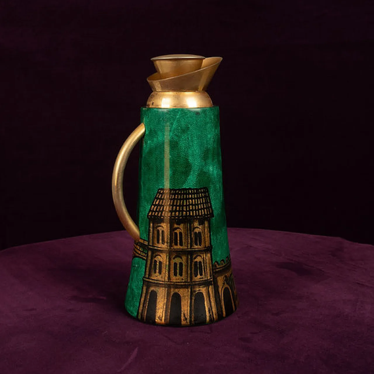 Thermos in pergamena in pelle di capra mod. 968D di Aldo Tura, anni 60 9