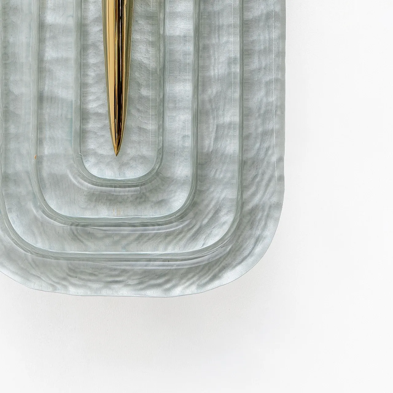 Pair of modern green Murano glass and brass wall lights, 2000s 5