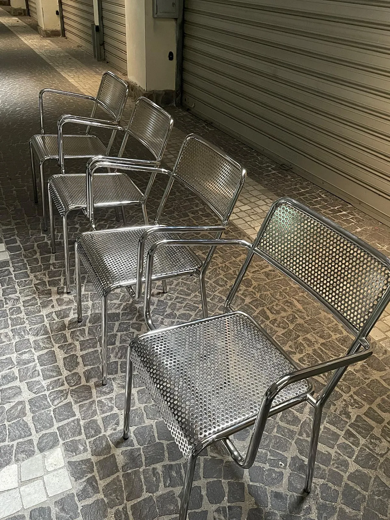 4 steel chairs, 90s 2