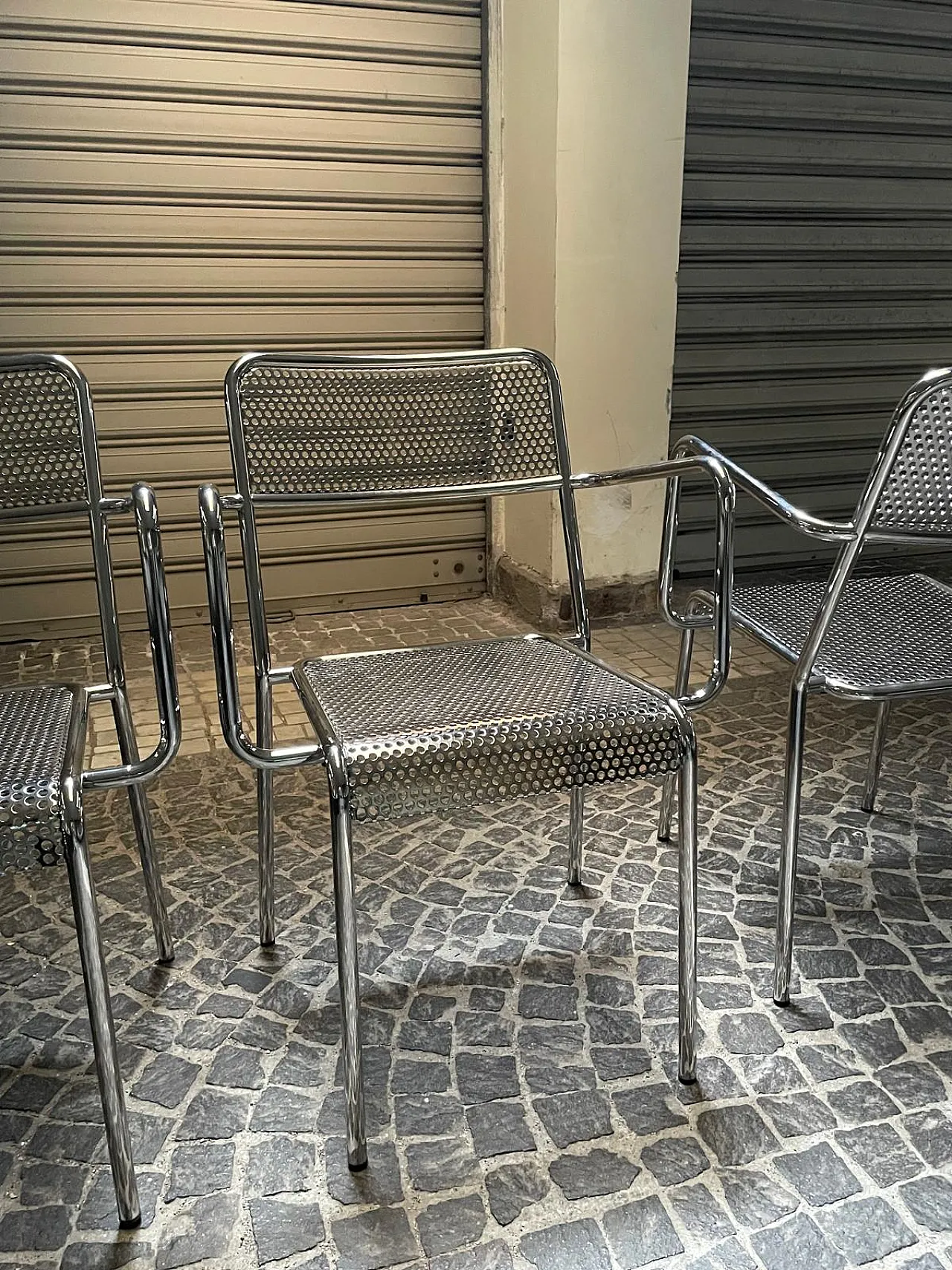 4 steel chairs, 90s 8