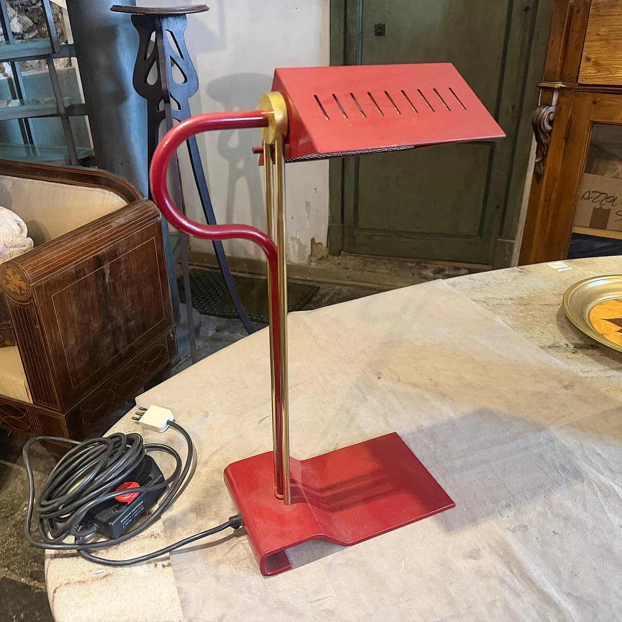 Brass and metal desk lamp by Goffredo Reggiani, 1980s 2