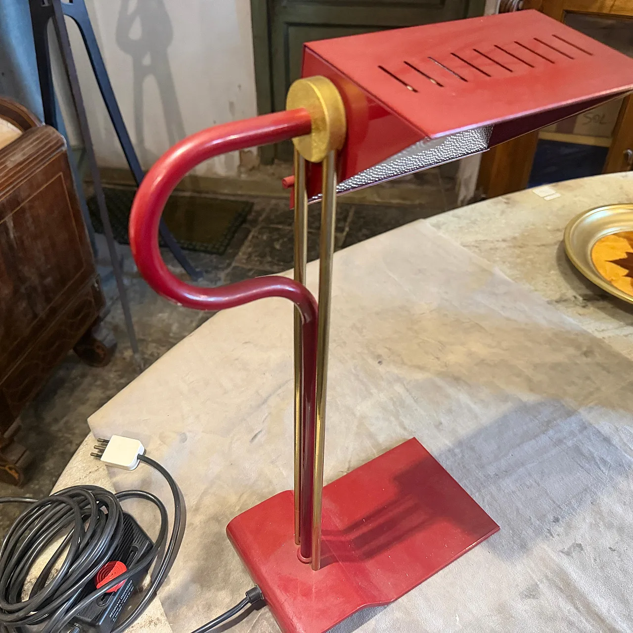 Brass and metal desk lamp by Goffredo Reggiani, 1980s 6