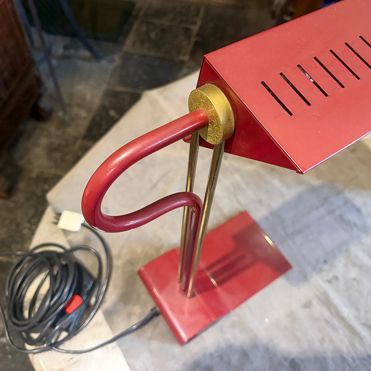 Brass and metal desk lamp by Goffredo Reggiani, 1980s 7