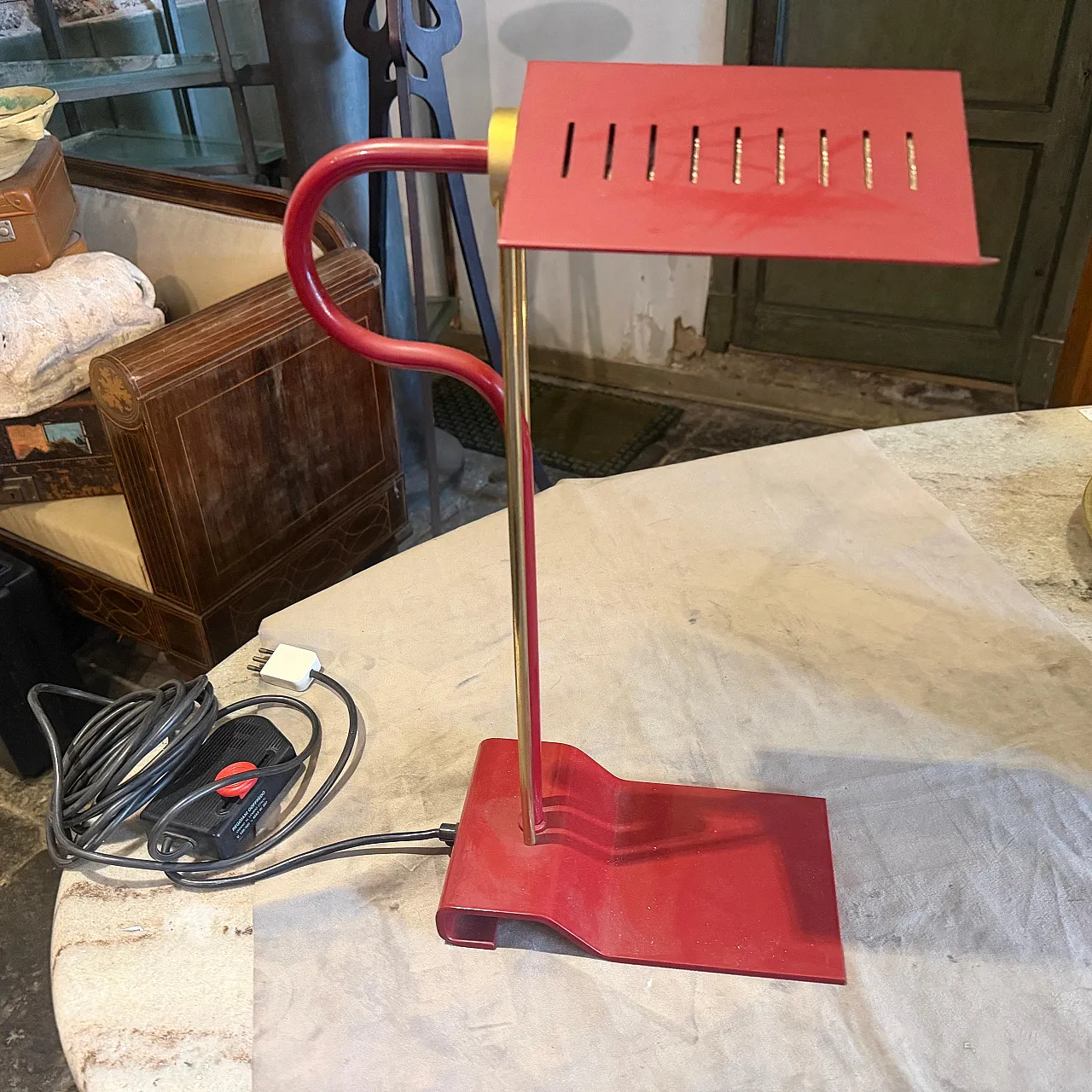 Brass and metal desk lamp by Goffredo Reggiani, 1980s 8