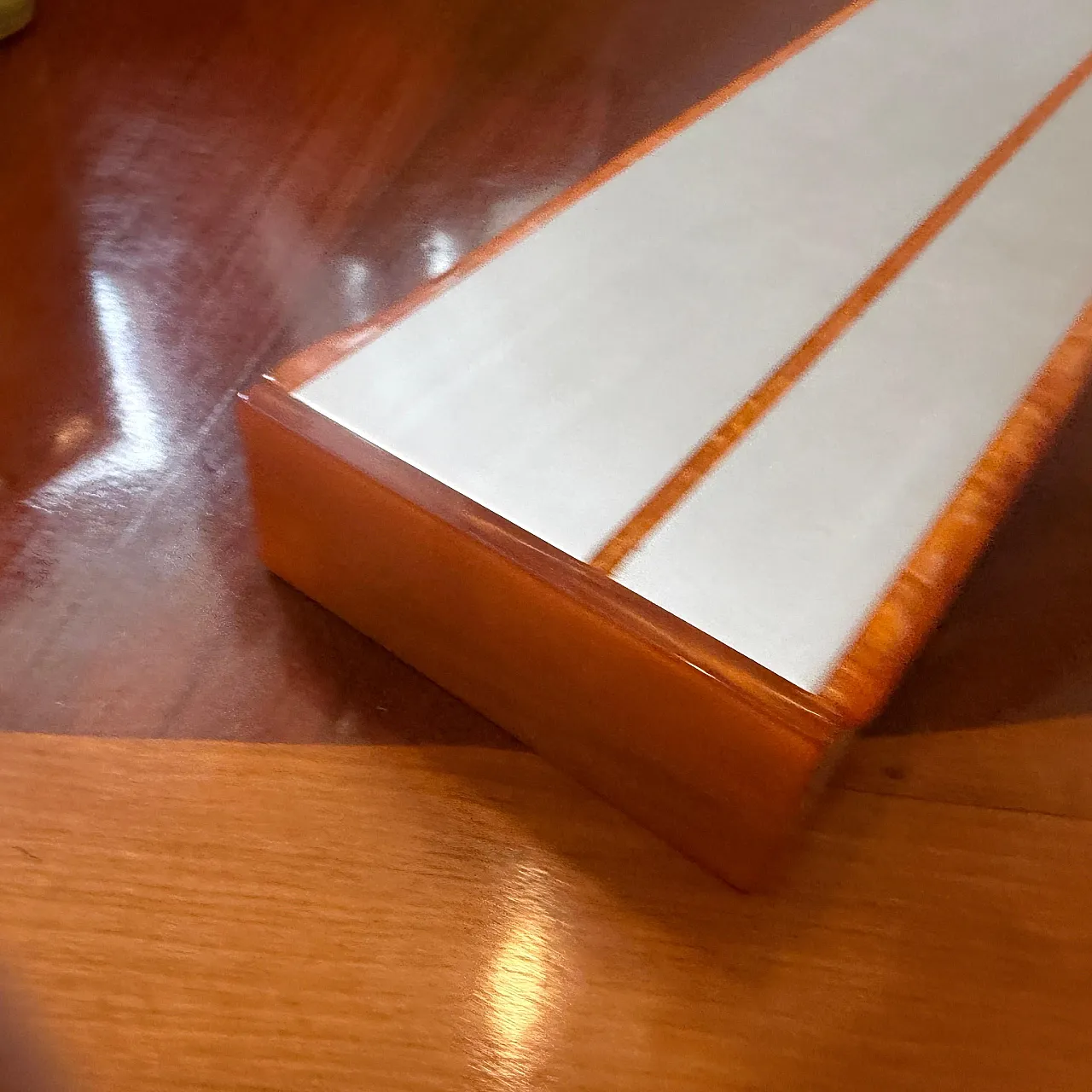 Aluminum, faux tortoiseshell lucite jewelry box, 1970s 10