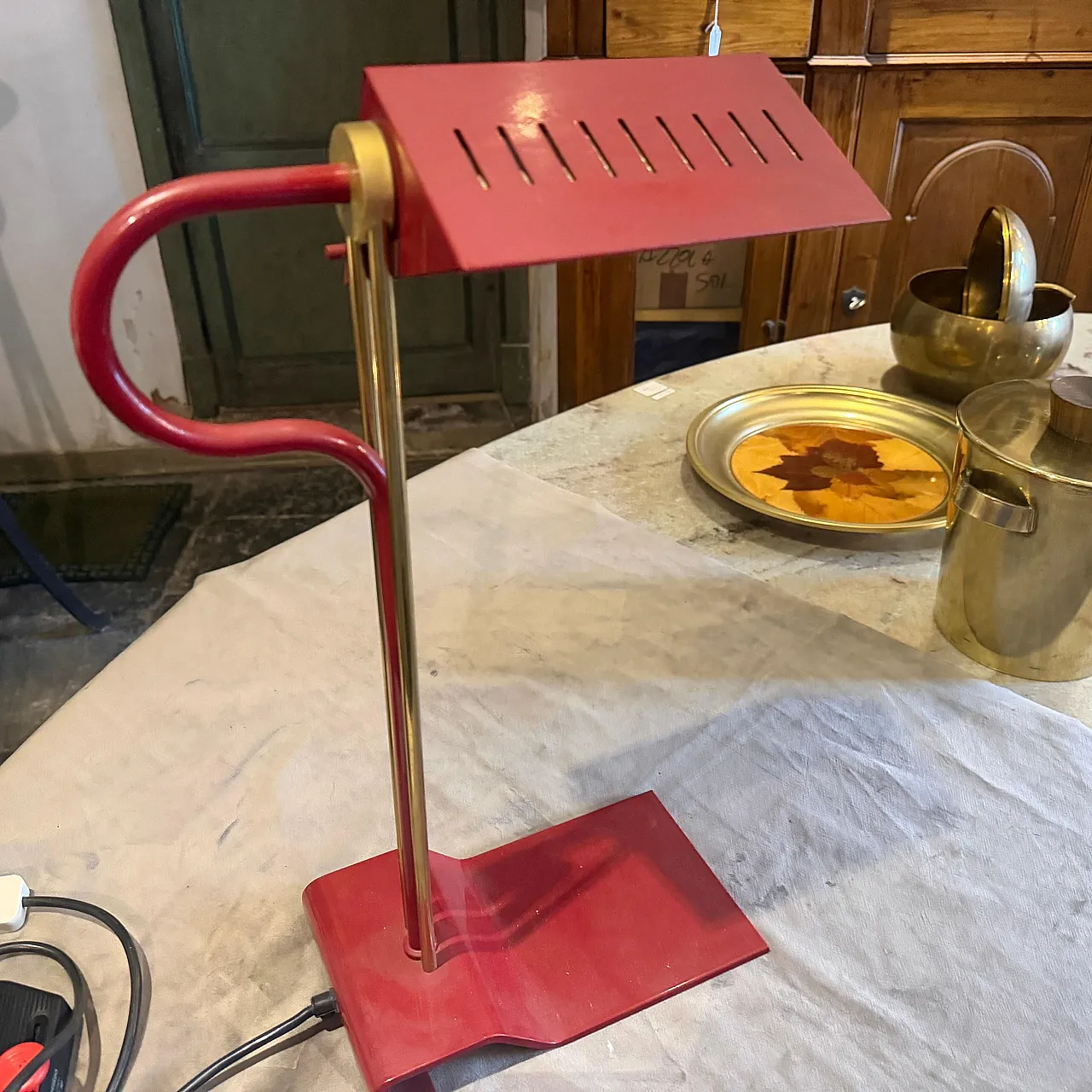 Brass and metal desk lamp by Goffredo Reggiani, 1980s 10