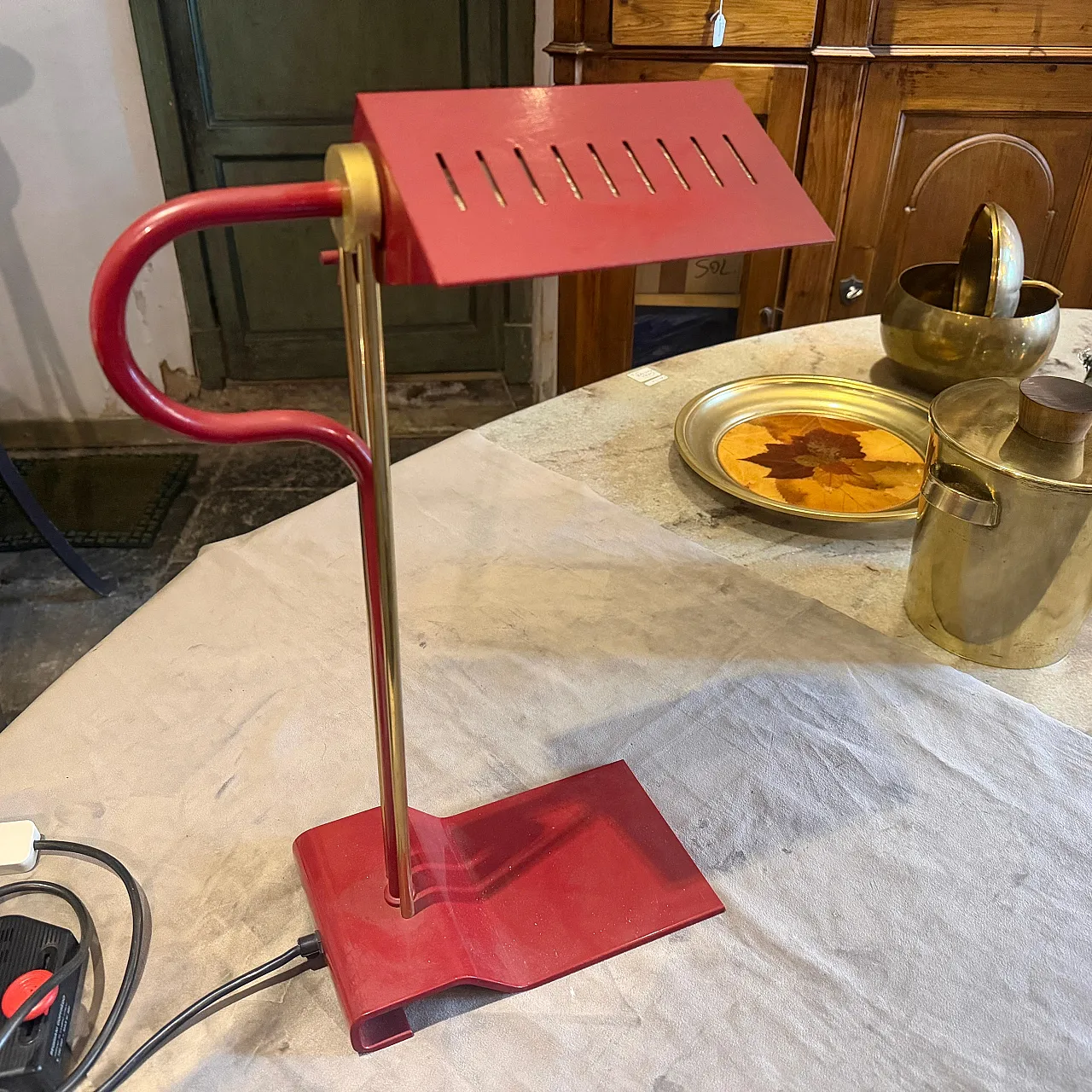 Brass and metal desk lamp by Goffredo Reggiani, 1980s 11