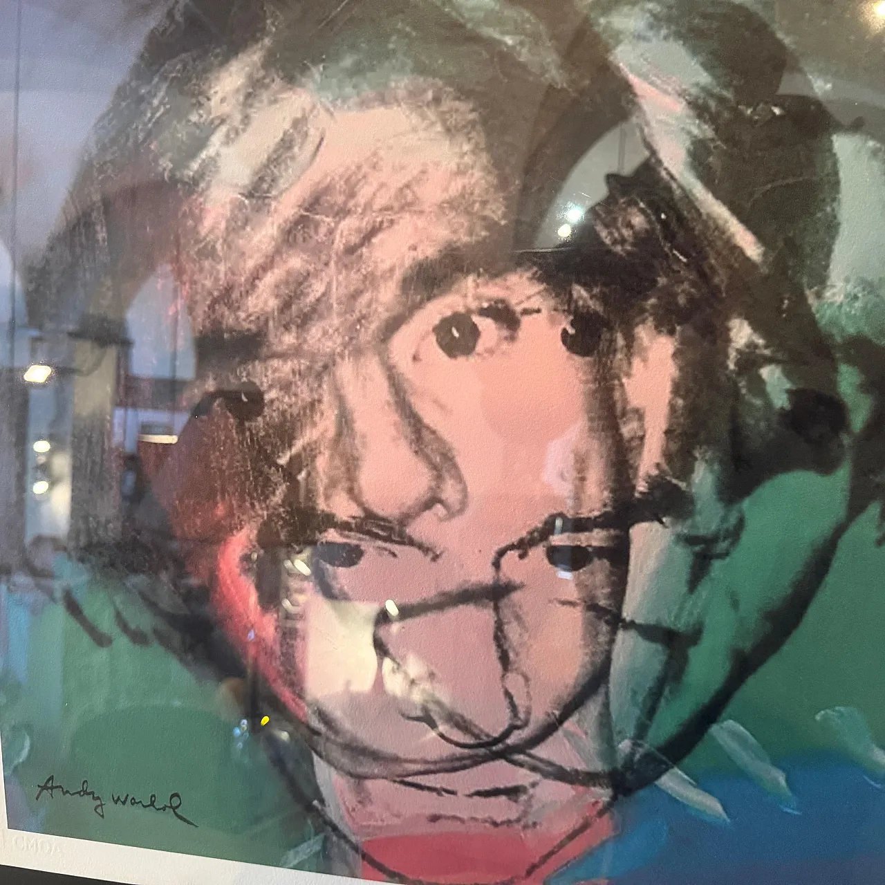 Autoritratto con litografia 1/500 di Andy Warhol, anni 2000 13