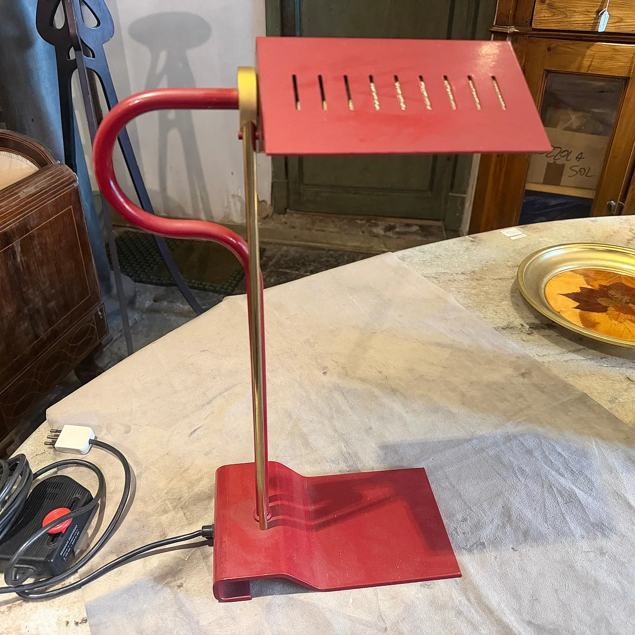 Brass and metal desk lamp by Goffredo Reggiani, 1980s 12