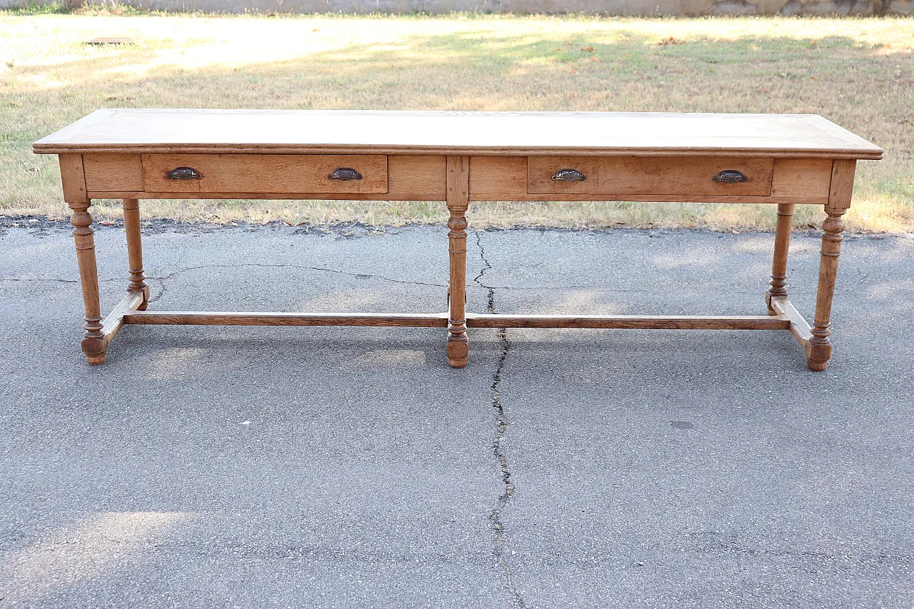 Large rustic oak table, early 1900s 2