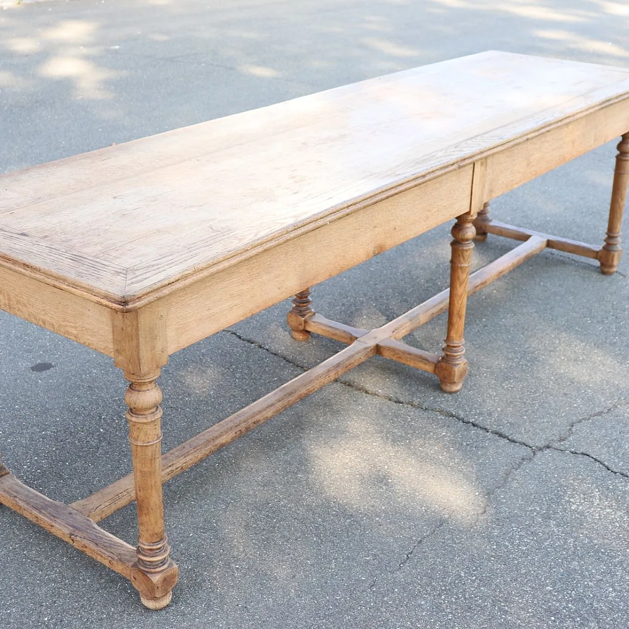 Large rustic oak table, early 1900s 6