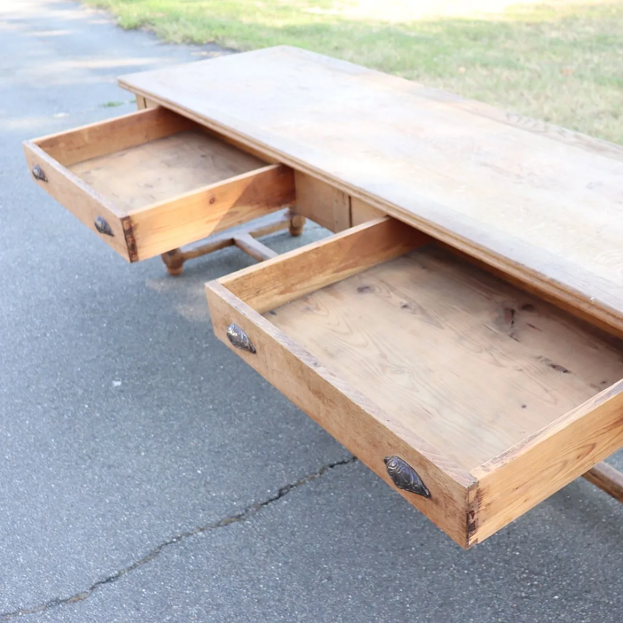 Large rustic oak table, early 1900s 7