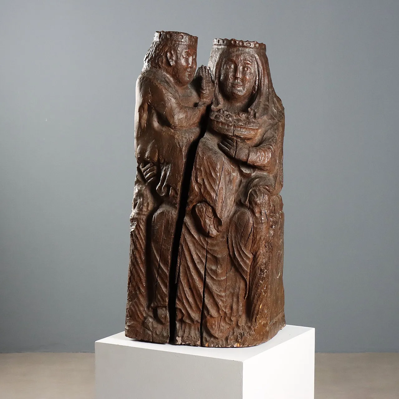 Madonna with Child, Neo-Gothic wooden sculpture, 19th century 1