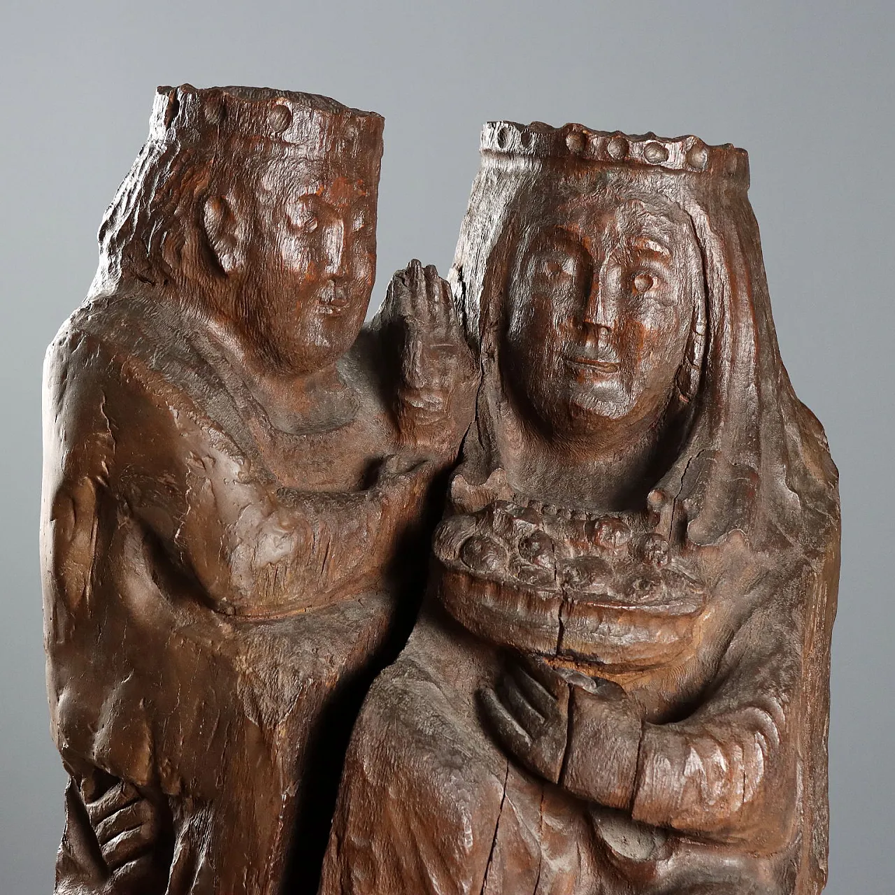 Madonna with Child, Neo-Gothic wooden sculpture, 19th century 3