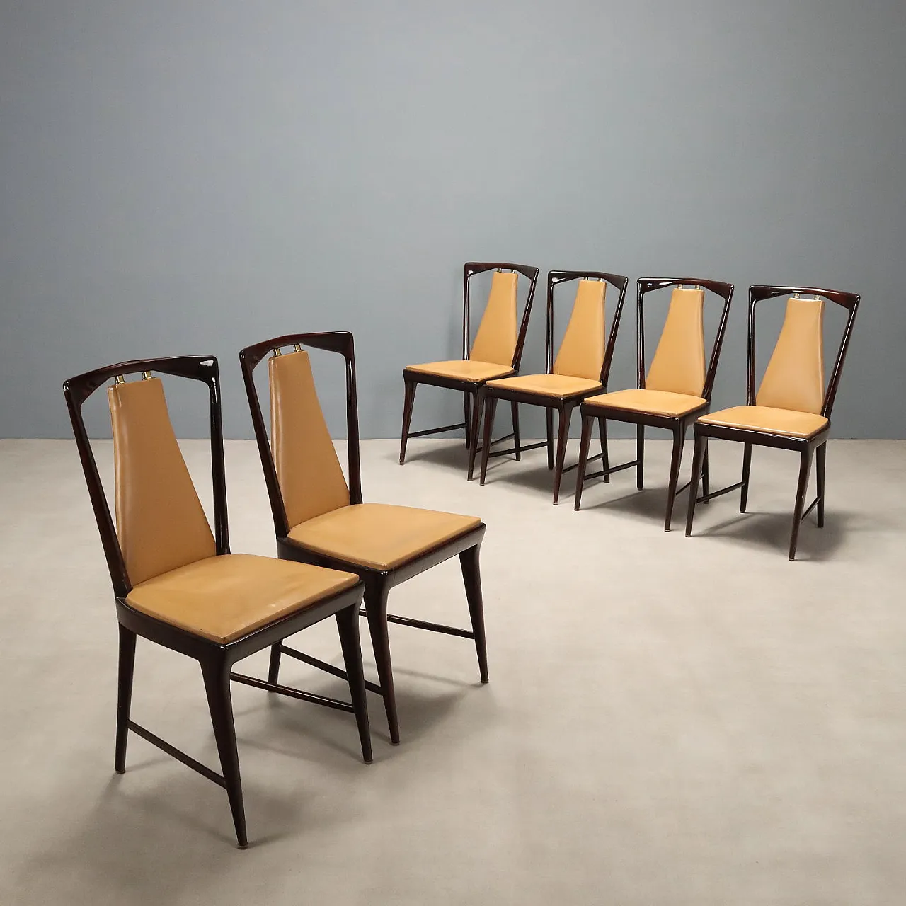 6 Chairs by Osvaldo Borsani, 1950s 1