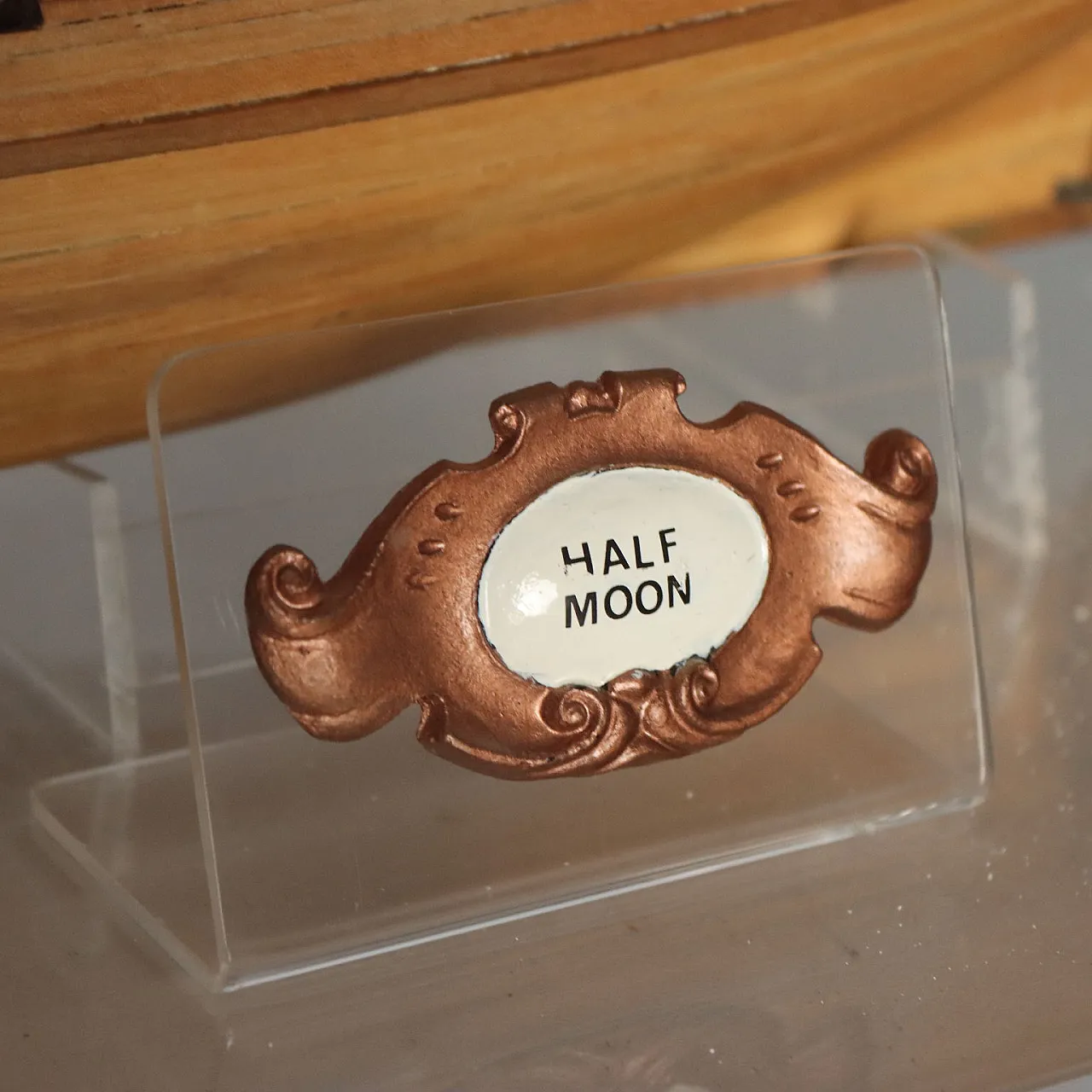Wooden Vessel in plexiglass case, 20th century 3