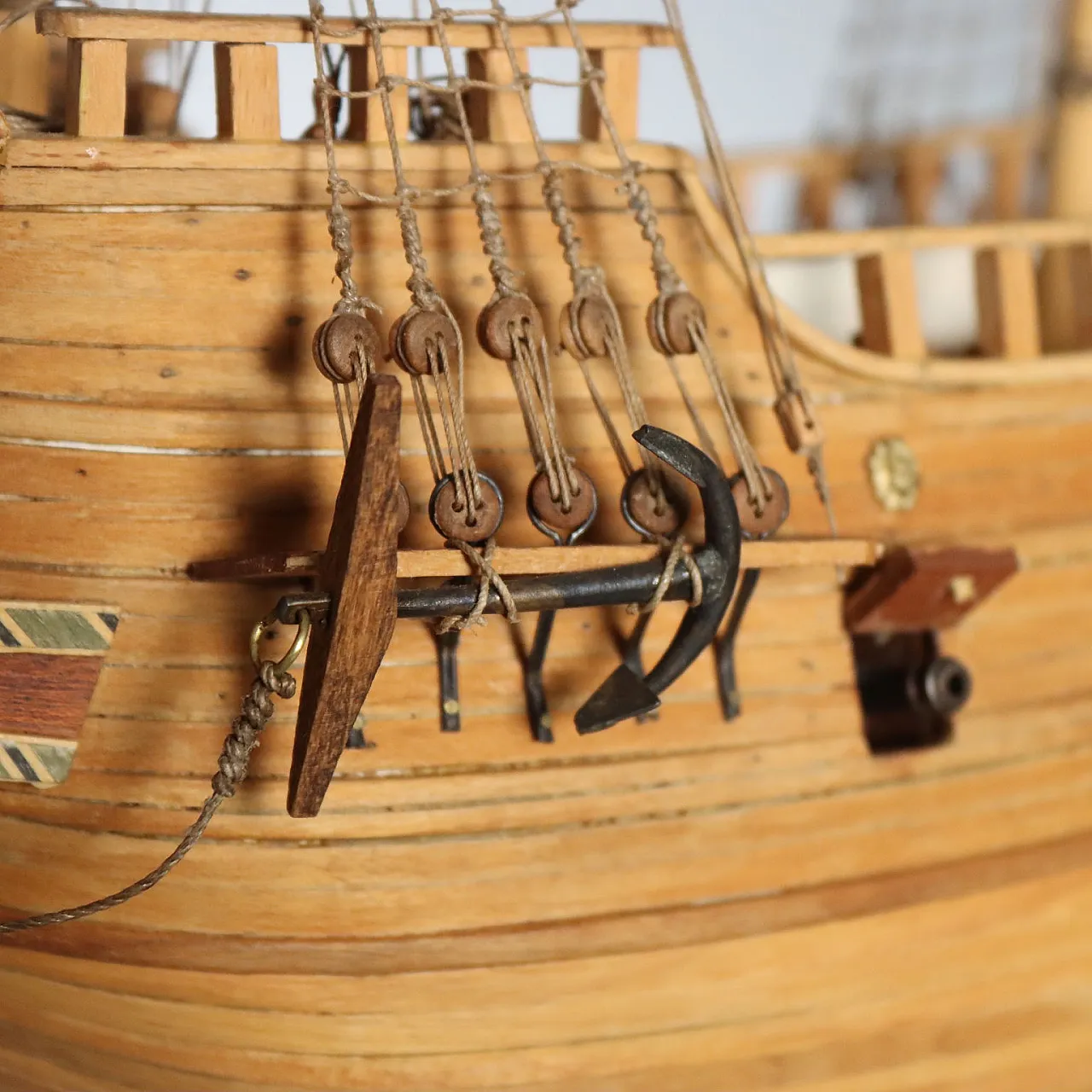 Wooden Vessel in plexiglass case, 20th century 5