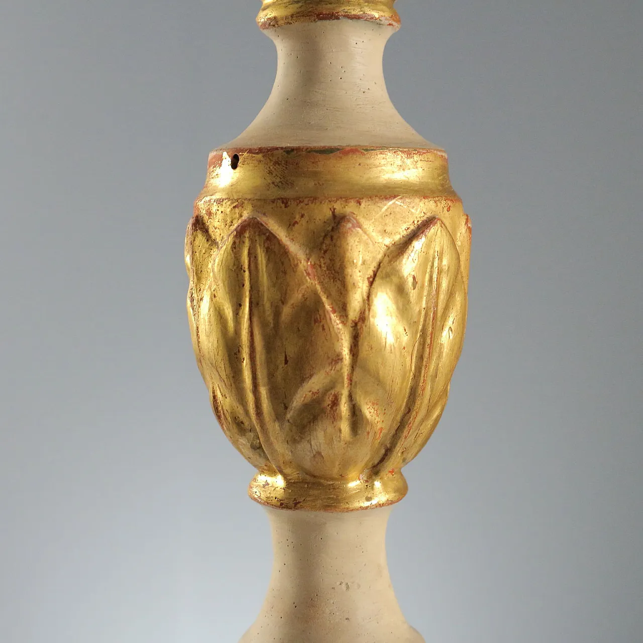 Carved and gilded wooden candelabra, late 19th century 4