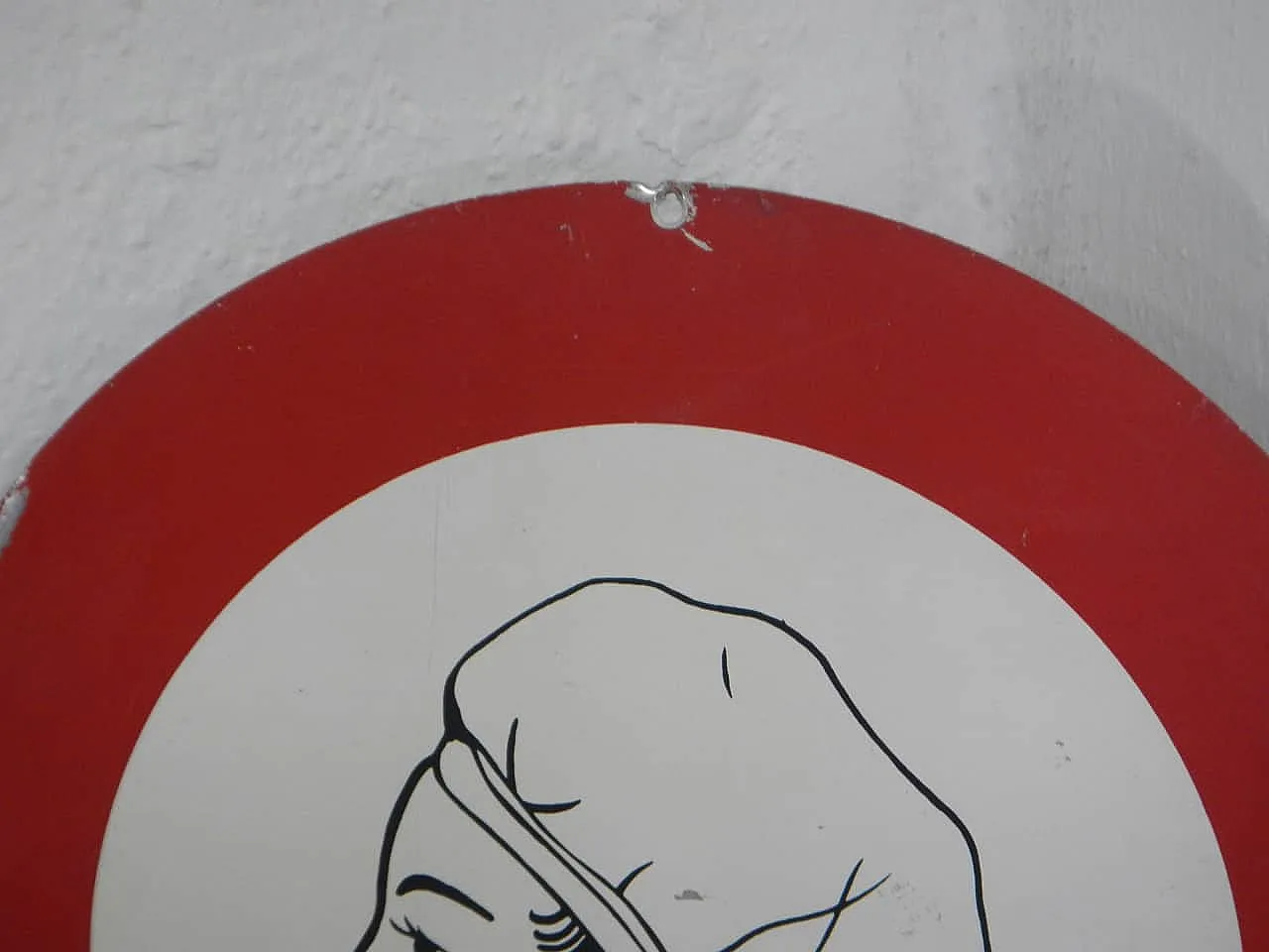 Insegna Obbligo uso della cuffia 1950 16
