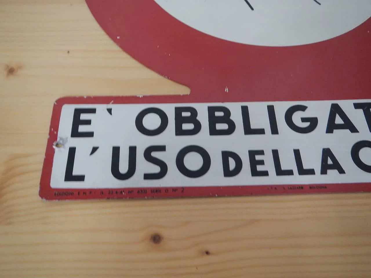 Insegna Obbligo uso della cuffia 1950 17
