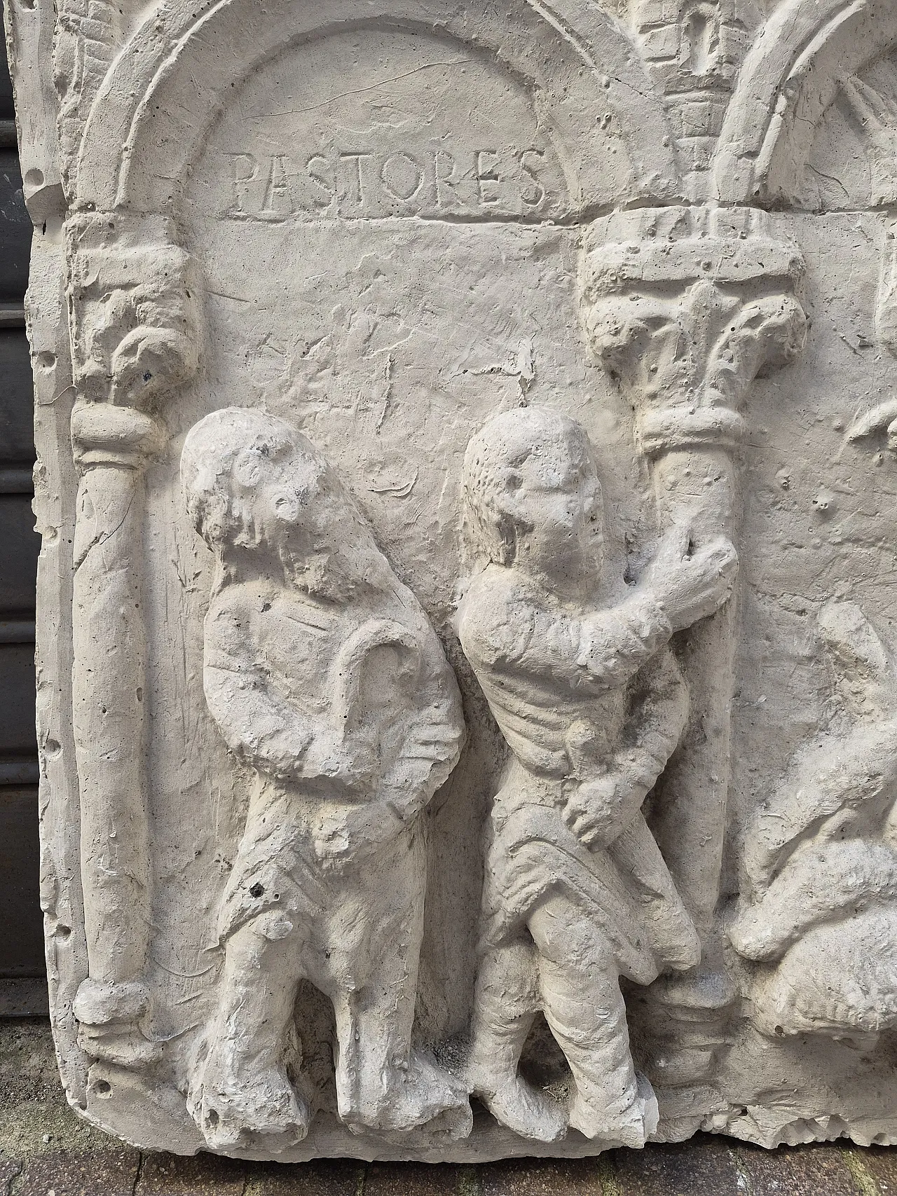 Adoration of the shepherds and the Magi reinforced plaster relief 3