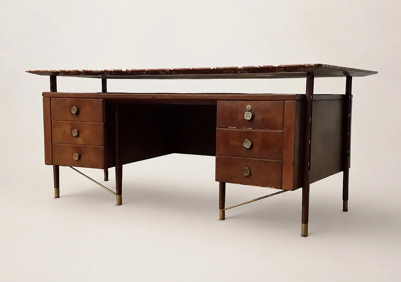 Italian 1940s desk with marble top 5