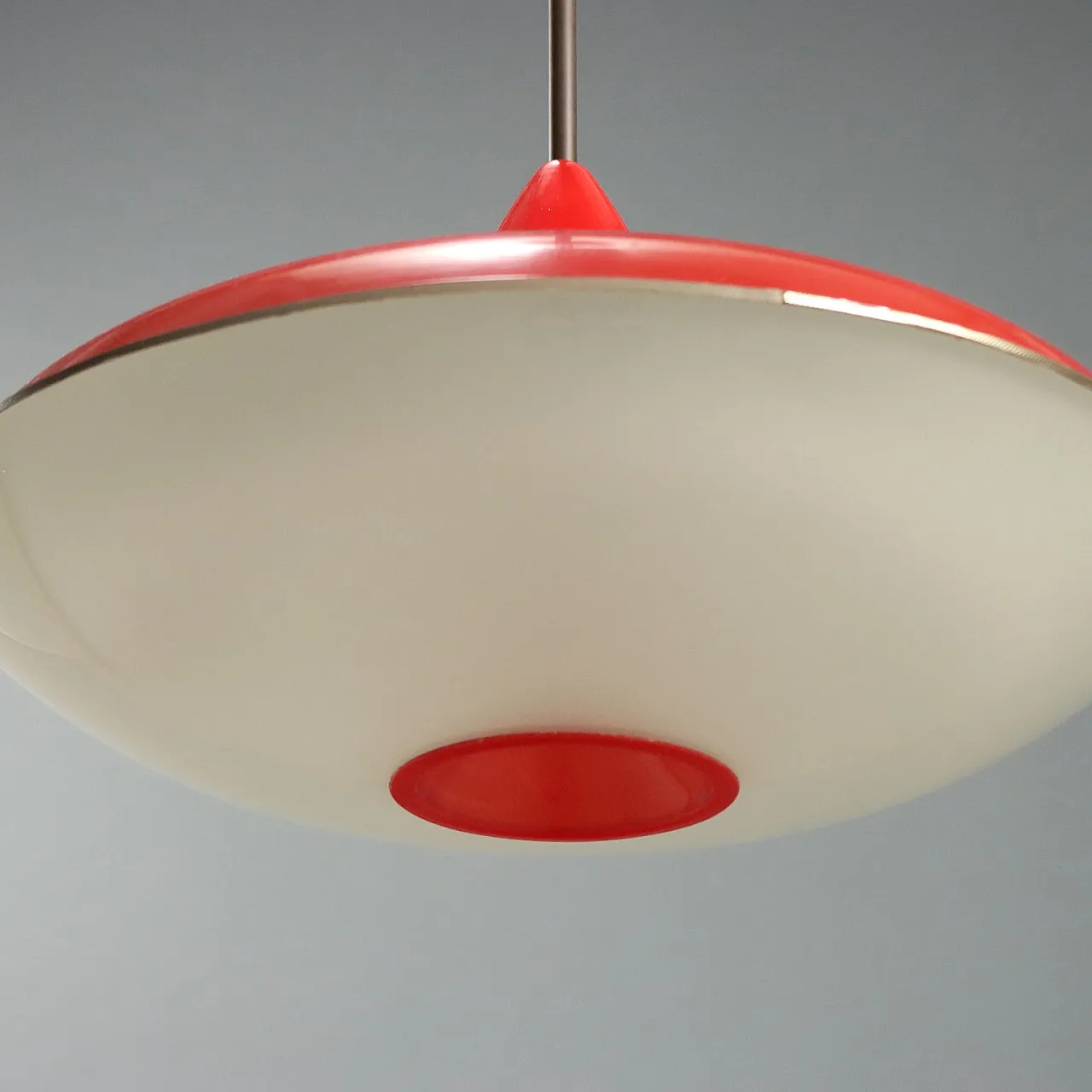 Lampadario in alluminio rosso, 1960s 5