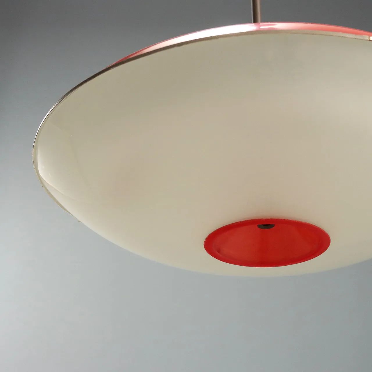 Lampadario in alluminio rosso, 1960s 6