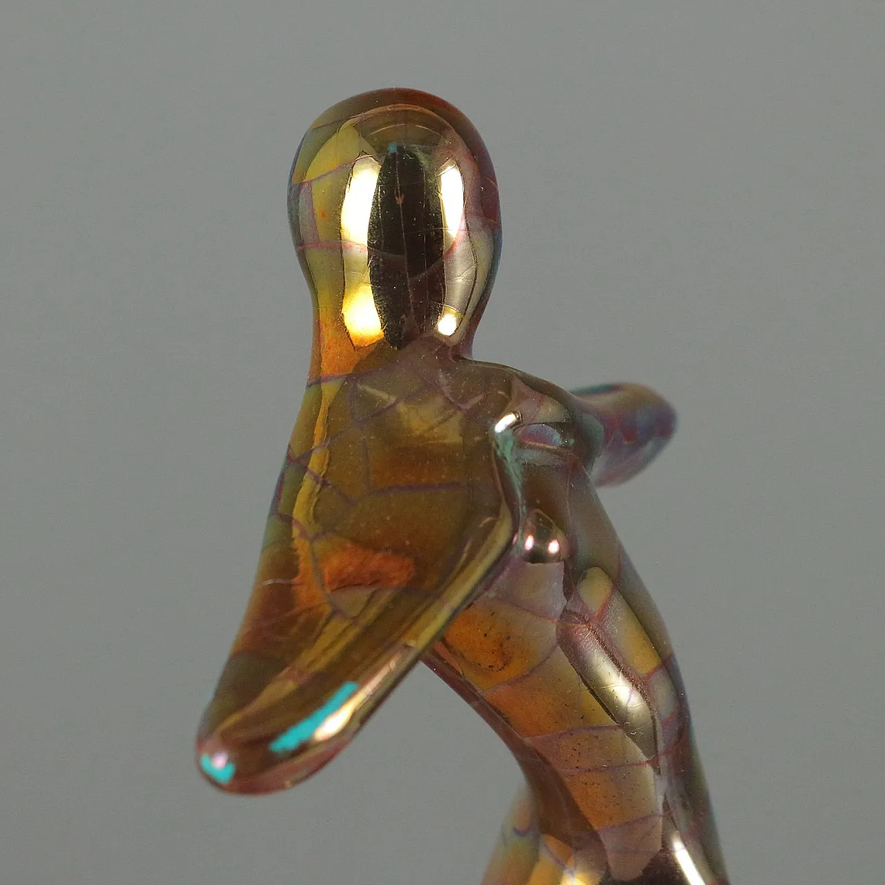 Figurine in luster majolica by Gatti Faenza, 20th century 3