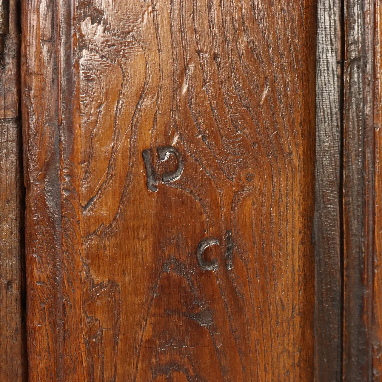 Chestnut sideboard with bipartite paneled doors, 18th century 8