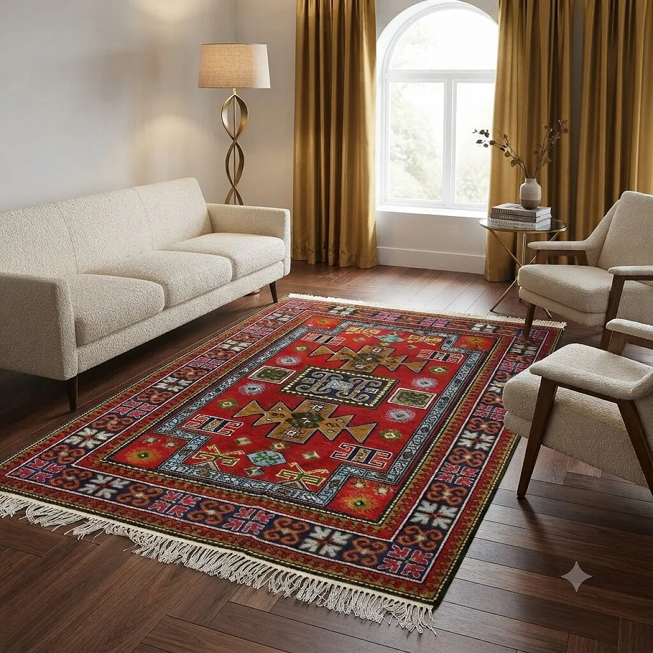 Shirwan rug in cotton and wool, 20th century 2