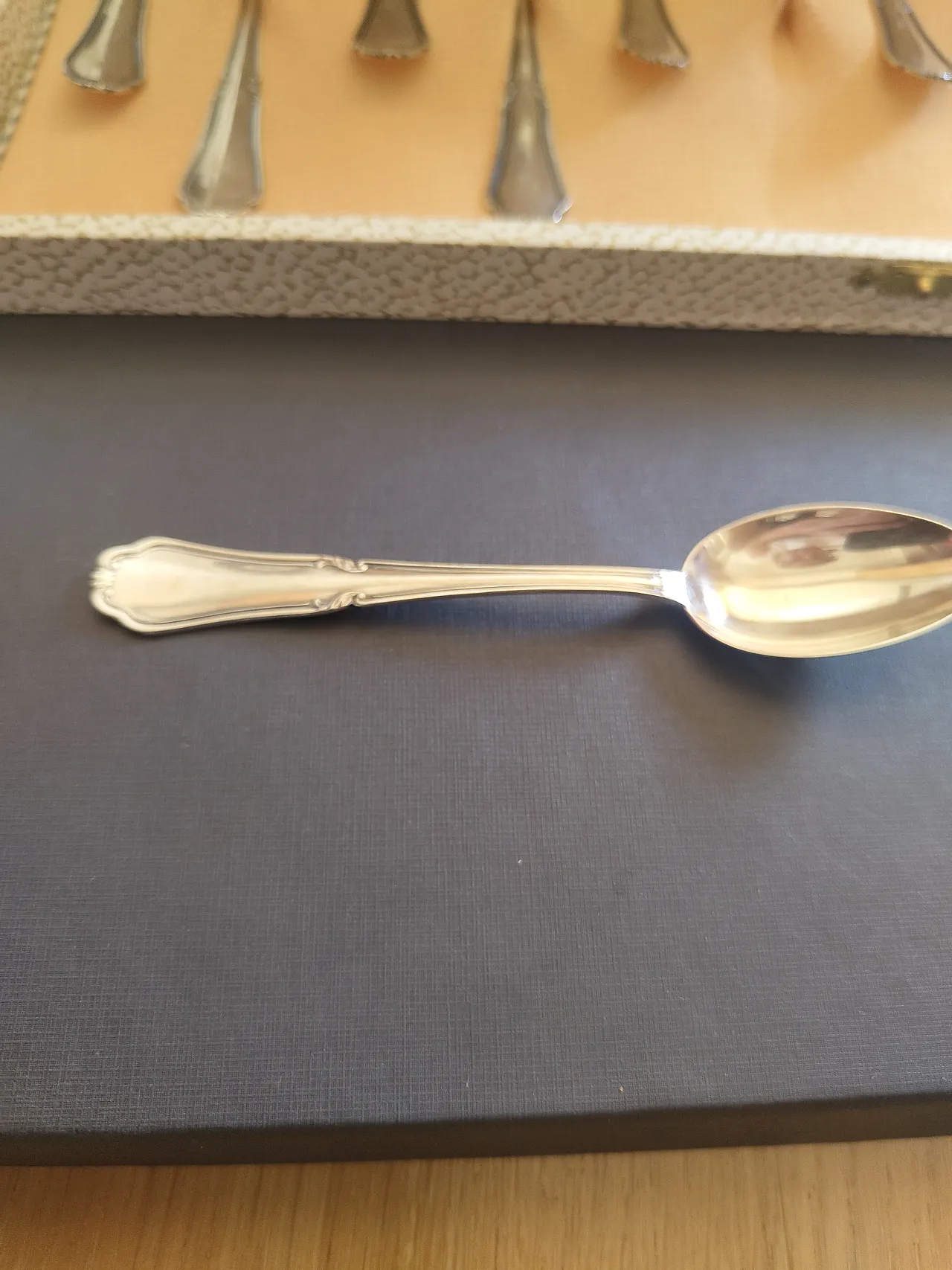 12 cucchiaini in argento massiccio 800, anni '60 6
