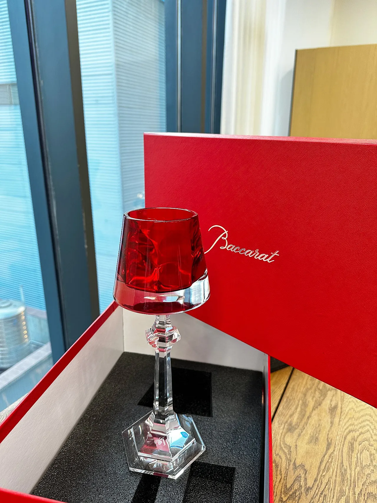 Baccarat Harcourt My Fire Red Candlestick 1