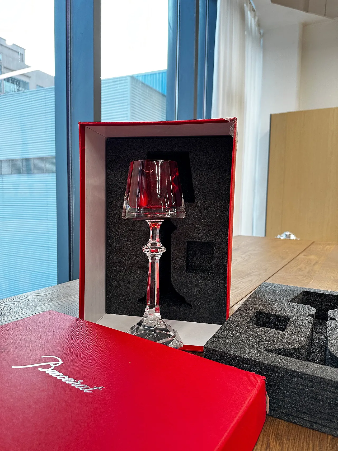 Baccarat Harcourt My Fire Red Candlestick 6