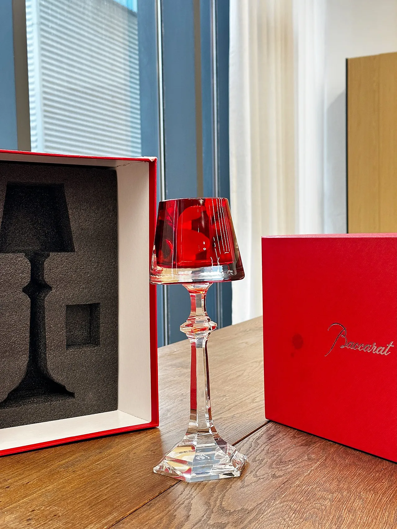 Baccarat Harcourt My Fire Red Candlestick 7