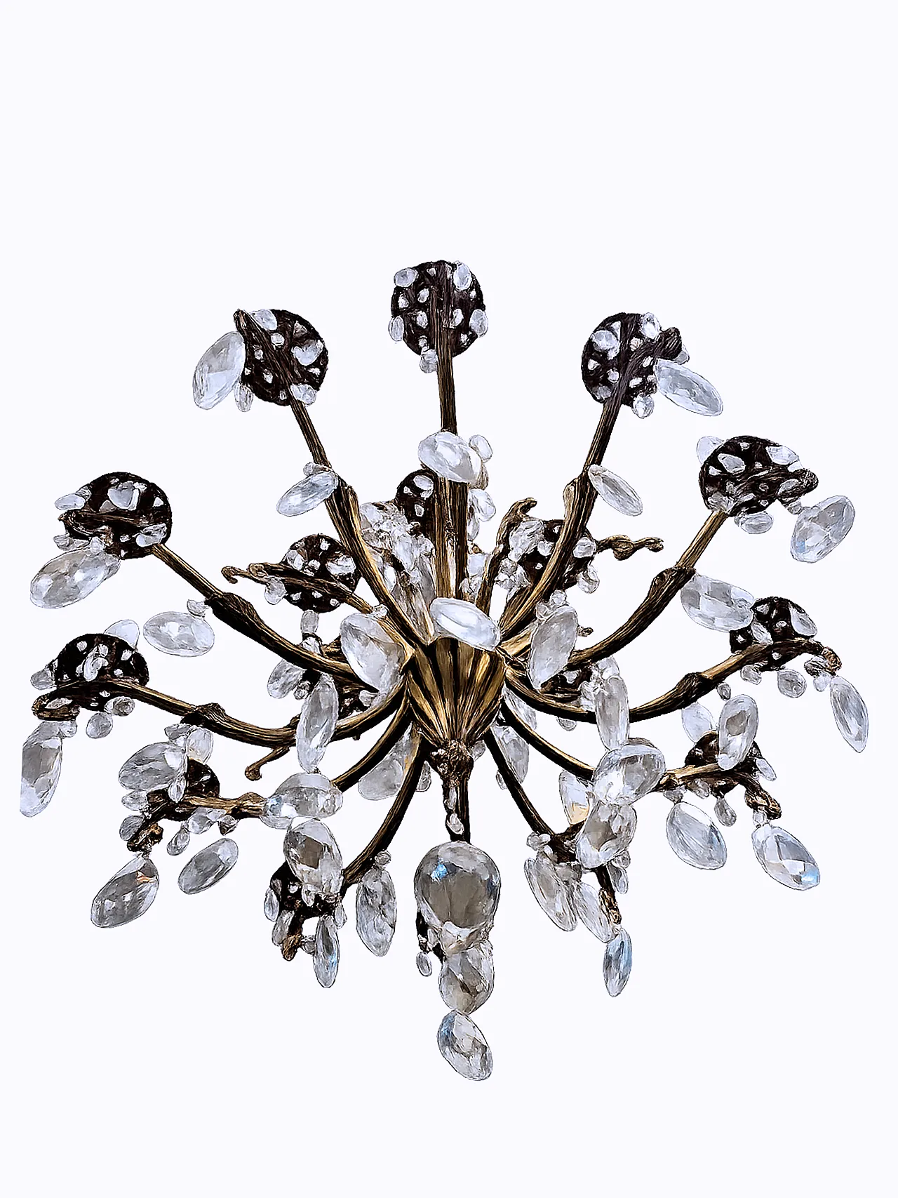King Umberto di Savoia chandelier with 18 lights in bronze, 19th c. 5