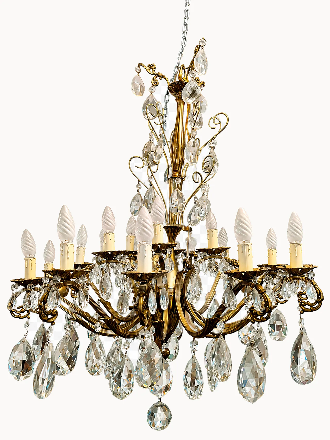 King Umberto di Savoia chandelier with 18 lights in bronze, 19th c. 6