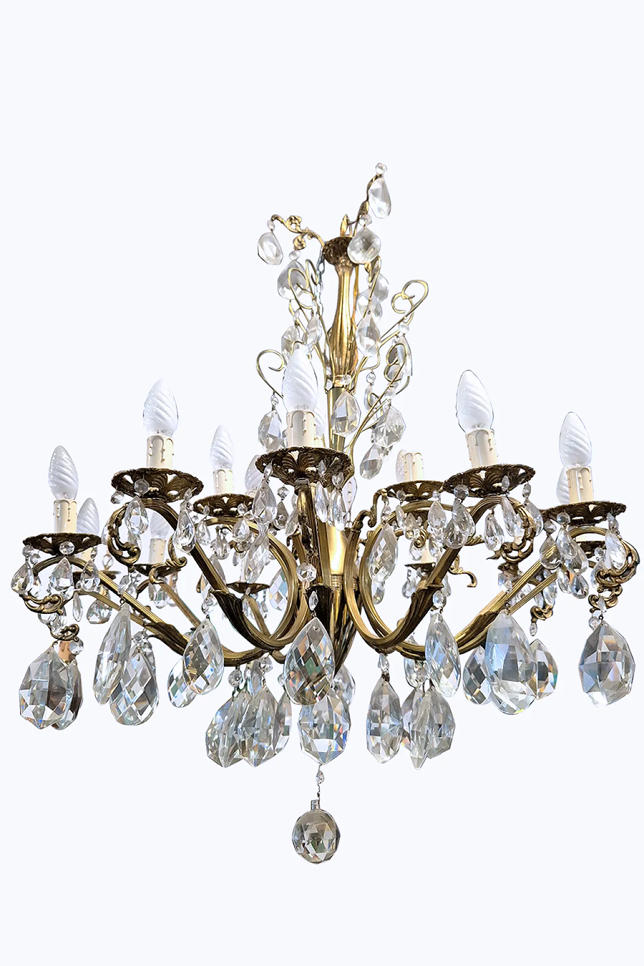 King Umberto di Savoia chandelier with 18 lights in bronze, 19th c. 10