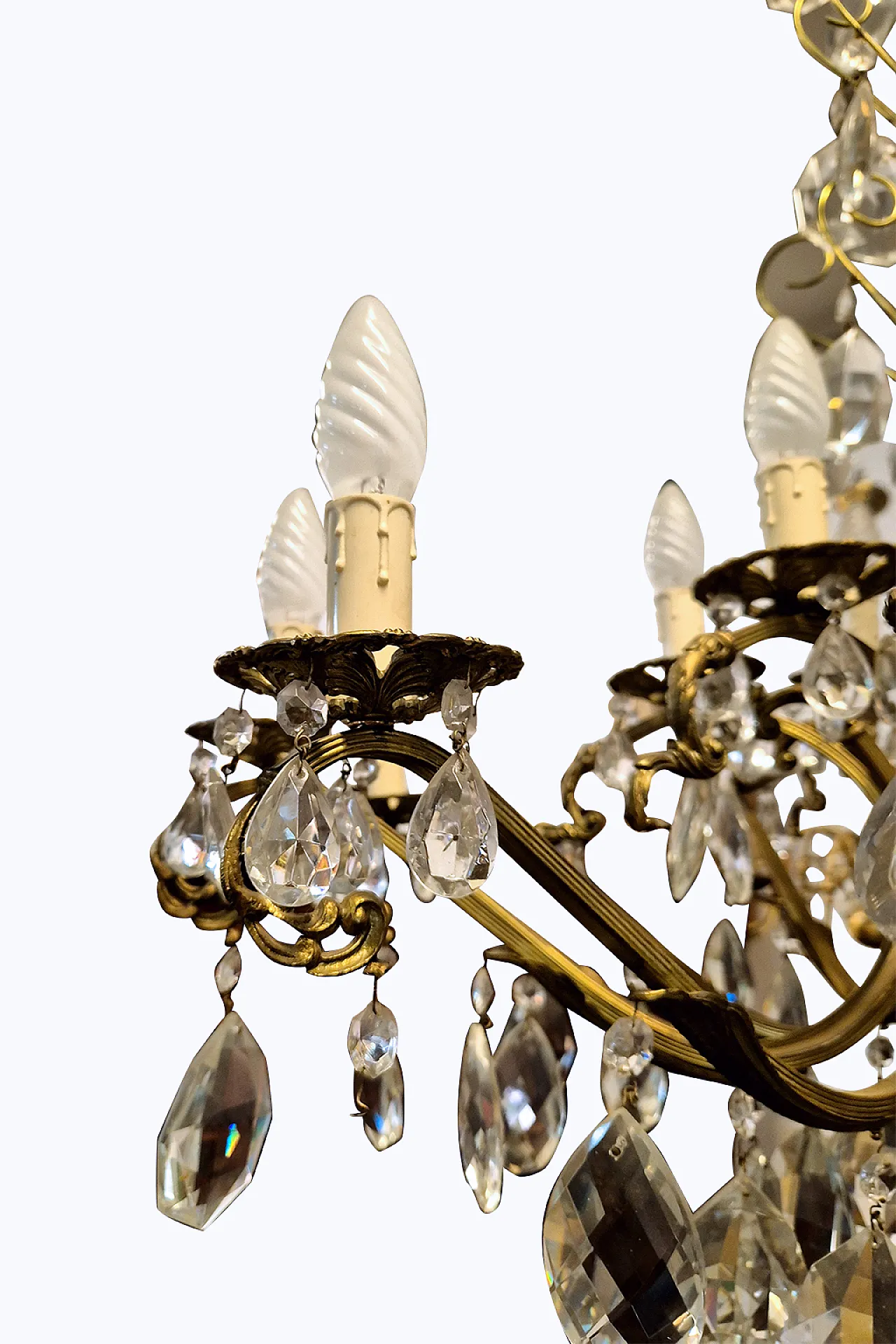 King Umberto di Savoia chandelier with 18 lights in bronze, 19th c. 11
