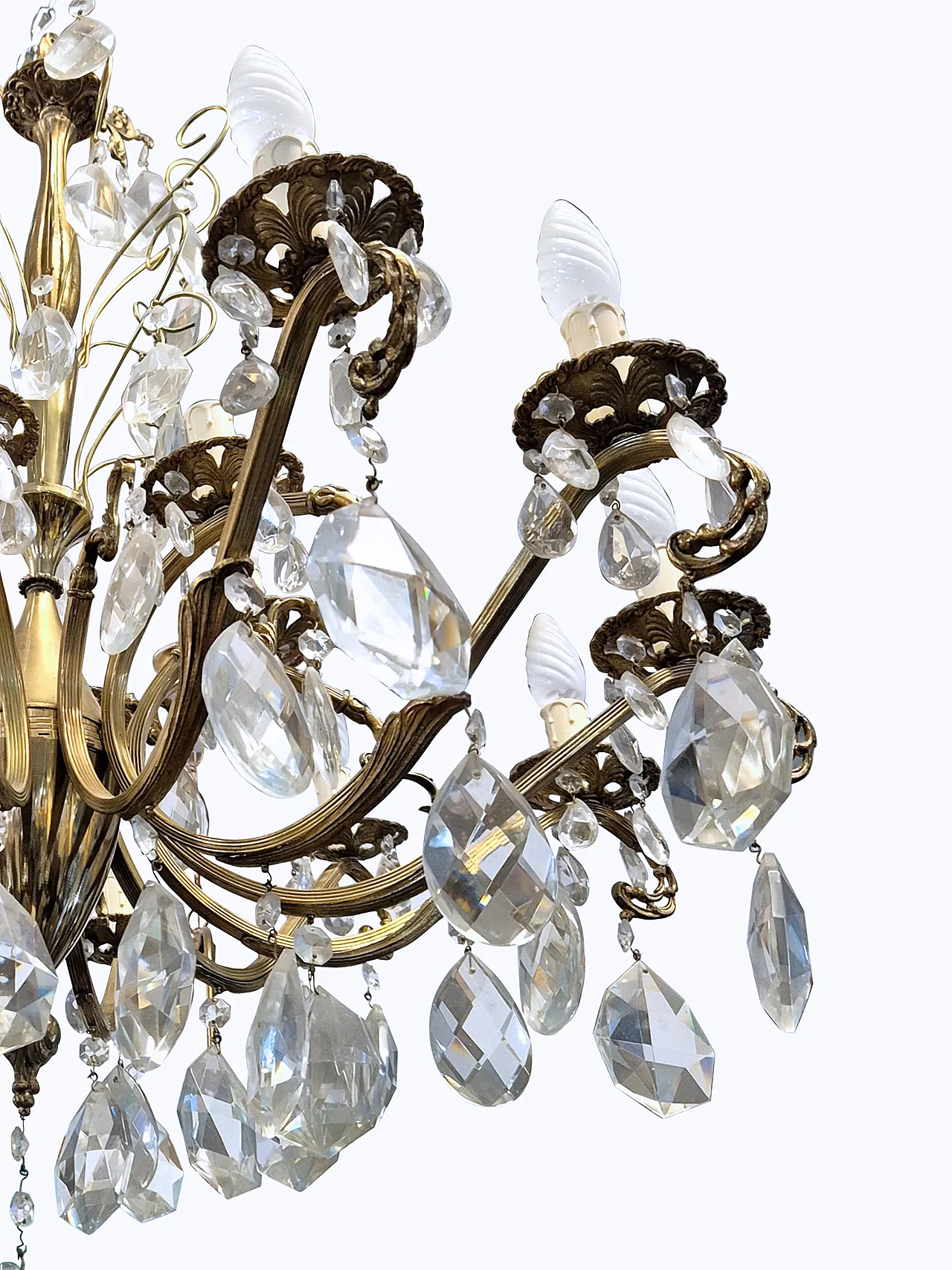 King Umberto di Savoia chandelier with 18 lights in bronze, 19th c. 15
