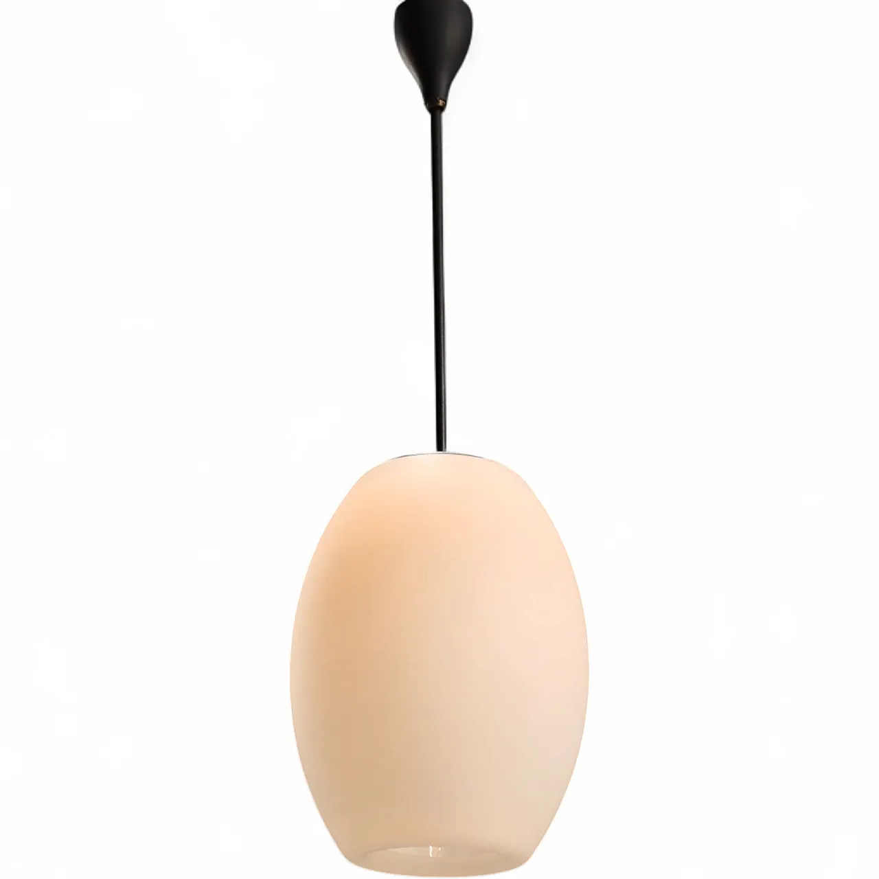 Lampada a sospensione in vetro opalino, anni '60 8