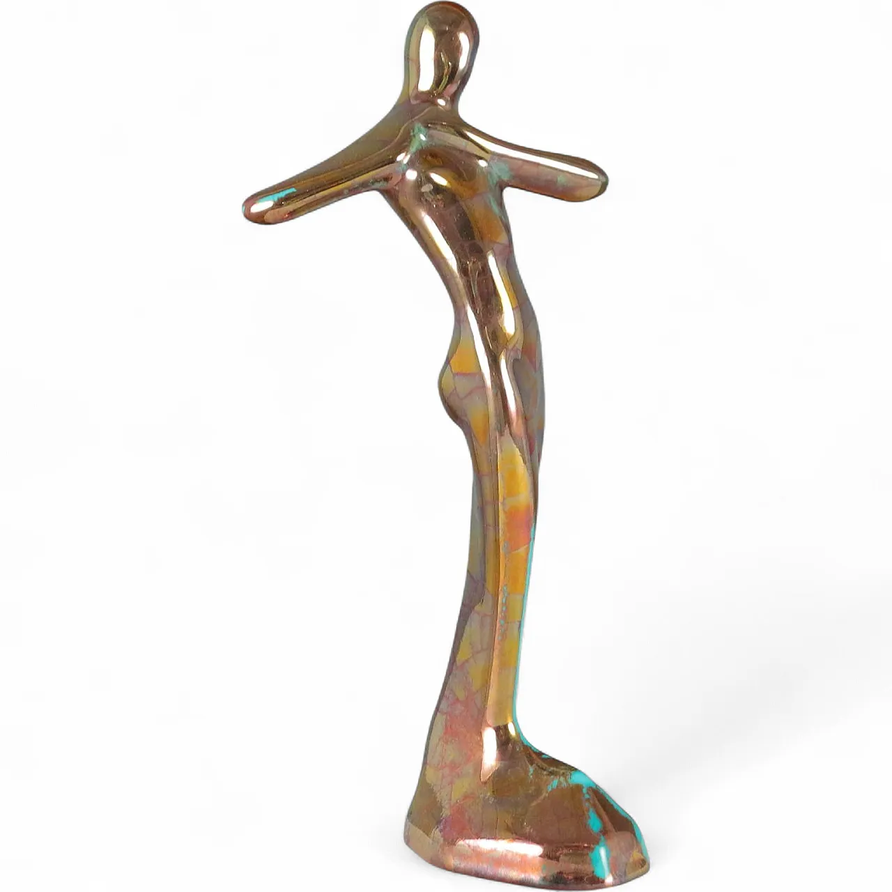 Figurine in luster majolica by Gatti Faenza, 20th century 8