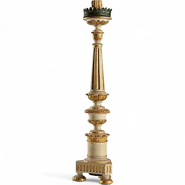 Candelabro in legno intagliato e dorato, '800