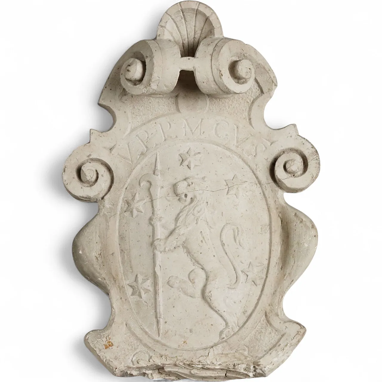 Heraldic coat of arms carved in stone, 18th century 11