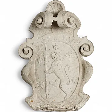 Heraldic coat of arms carved in stone, 18th century