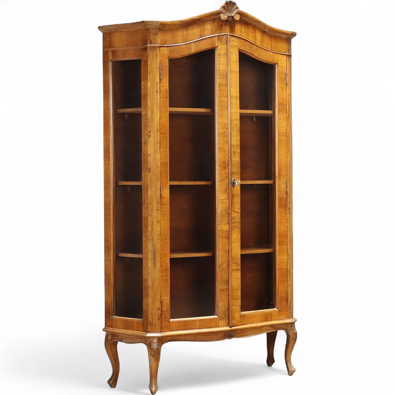 Baroque style showcase in walnut, 20th century 10