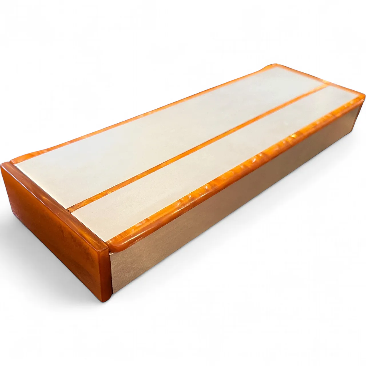 Aluminum, faux tortoiseshell lucite jewelry box, 1970s 14