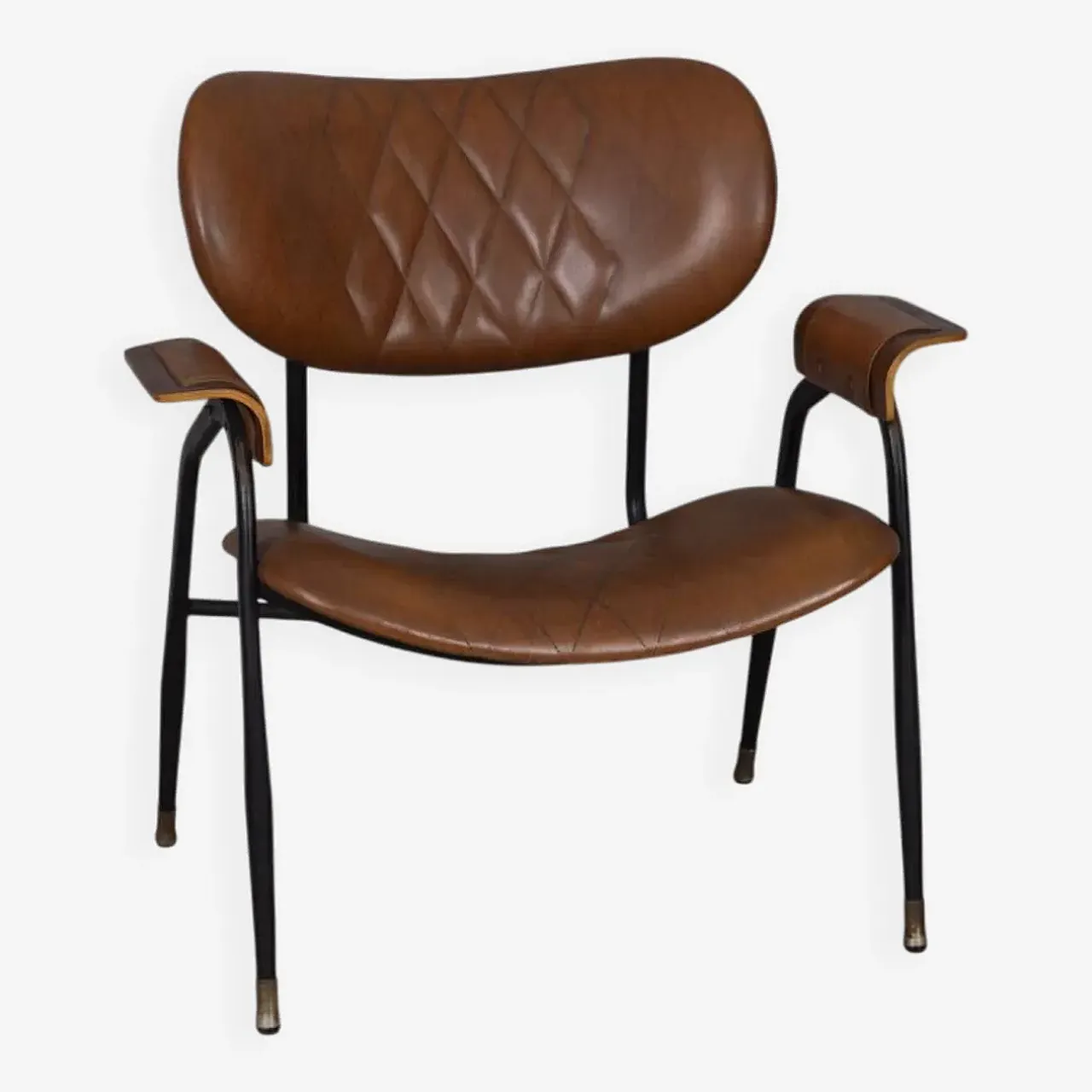 Sedia in pelle di Gastone Rinaldi per Rima, anni '50 1