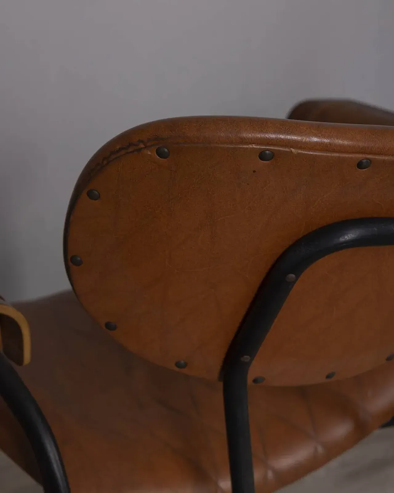Sedia in pelle di Gastone Rinaldi per Rima, anni '50 13